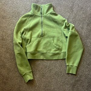 FUNNEL NECK HALF ZIP GREEN SCUBA HOODIE XS/S